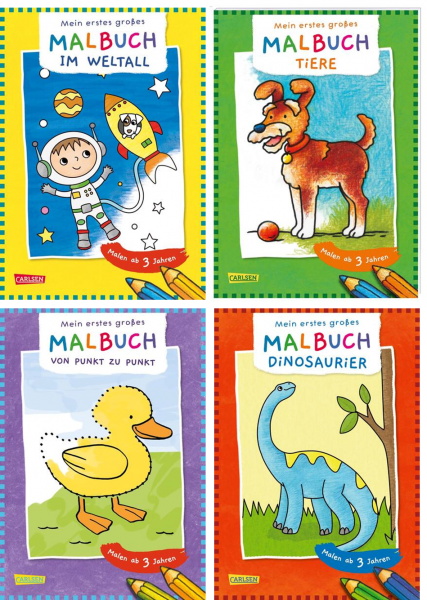 Sparpaket - 4er Set Ausmalbilder für Kita-Kinder: Meine ersten großen Malbücher (Mängelexemplare)