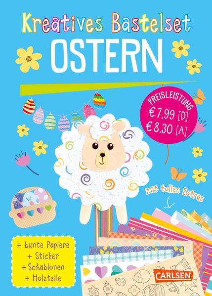 Kreatives Bastelset: Ostern - Set mit Bastelpapier, Seidenpapier, Stickern (Mängelexemplar)