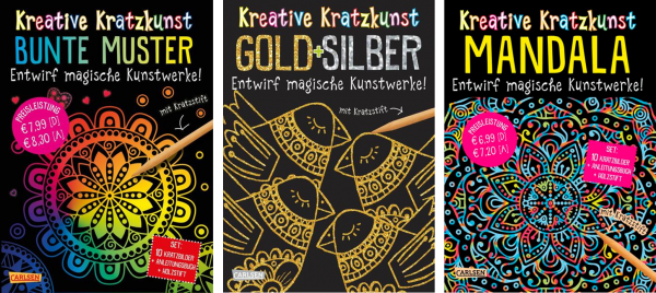 Sparpaket - 3er Set Kreative Kratzkunst (z.T. Mängelexemplare)