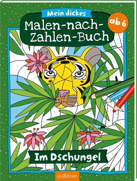 Mein dickes Malen-nach-Zahlen-Buch – Im Dschungel (Mängelexemplar)