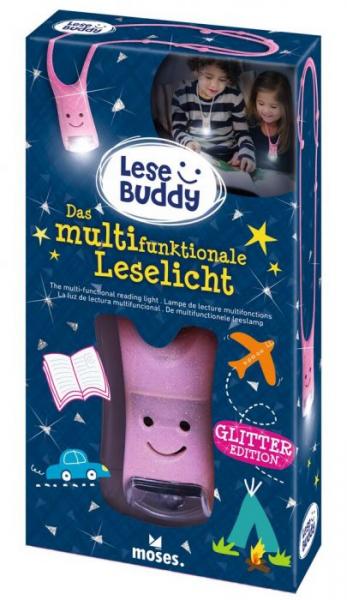 Lese Buddy - Das multifunktionale Leselicht Glitzer rosa