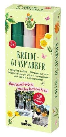 Blatt &amp; Blüte Kreide-Glasmarker 3er Set