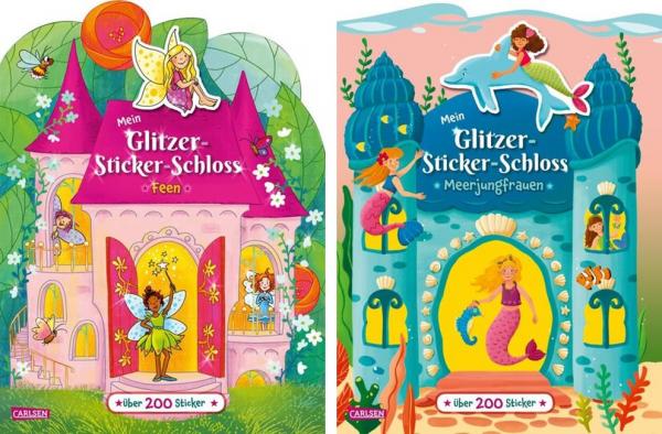 Sparpaket: Mein Glitzer-Sticker-Schloss Feen + Meerjungfrauen