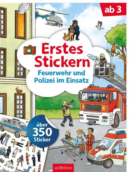 Erstes Stickern – Feuerwehr und Polizei im Einsatz - Über 350 Sticker (Mängelexemplar)