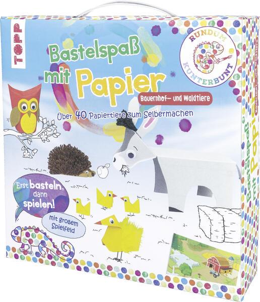 Rundum Kunterbunt Bastelspaß mit Papier Bauernhof- und Waldtiere (Verpackung beschädigt)