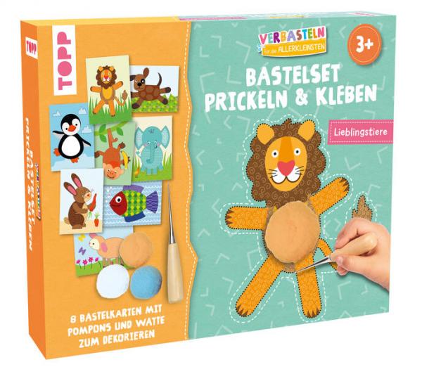 Verbasteln für die Allerkleinsten: Bastelset Prickeln &amp; Kleben. Lieblingstiere (Verpackung beschädig